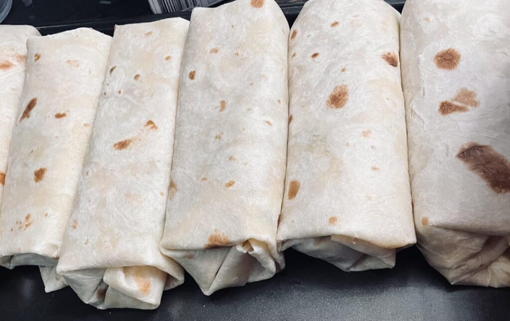 Burritos-both breakfast and dinner ones.