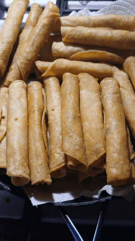 (Homemade) Chipotle 🐔 Flautas before being topped.