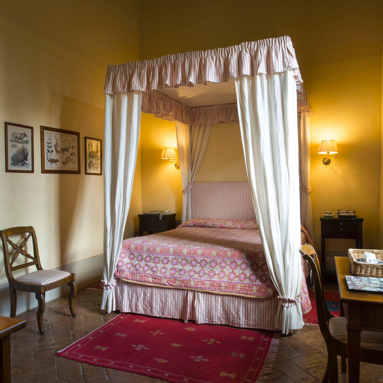Each room at Villa il Poggiale is unique, filled with crafts from Tuscan artisans.