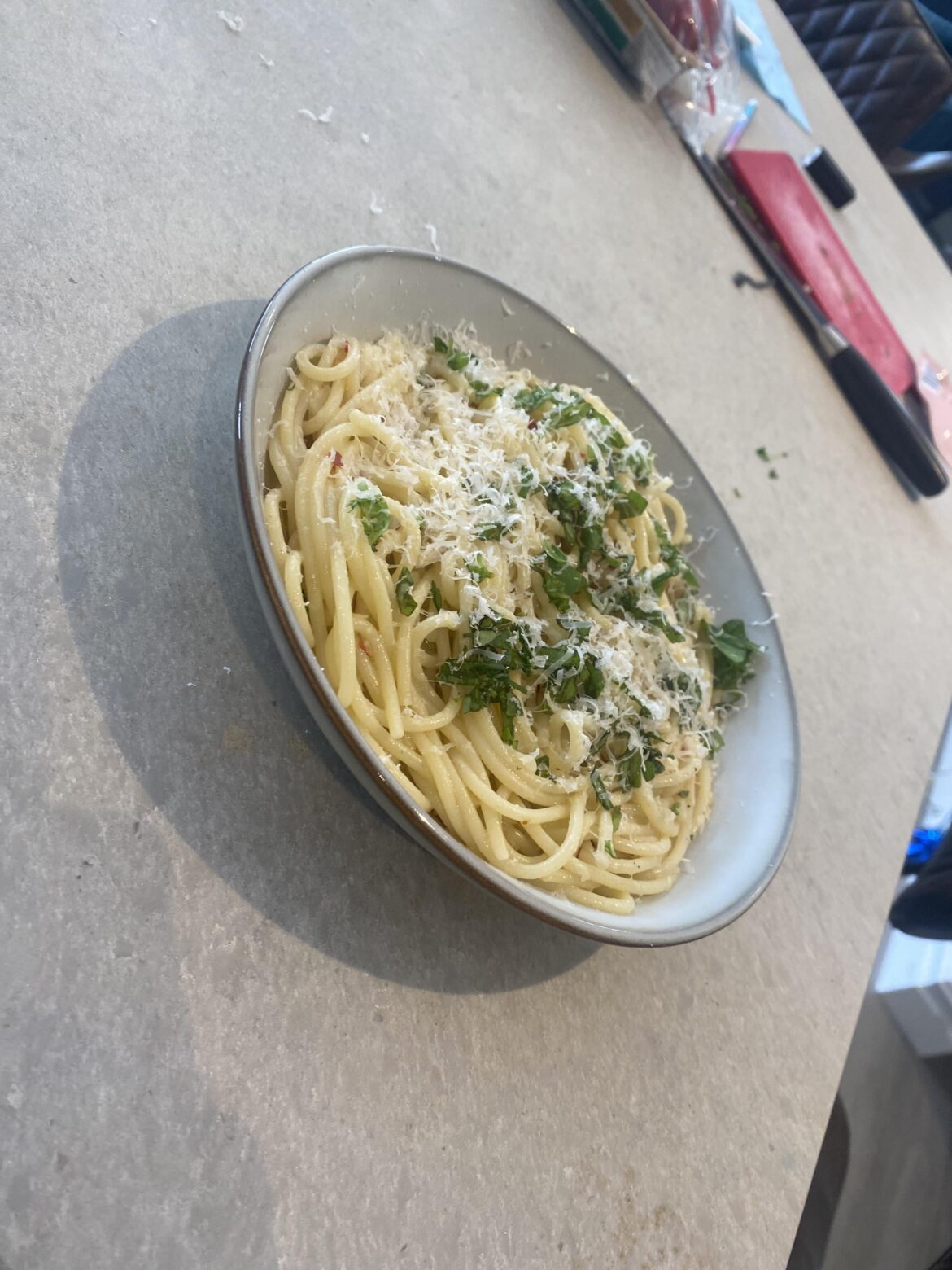 Chilli, garlic and oil spaghetti