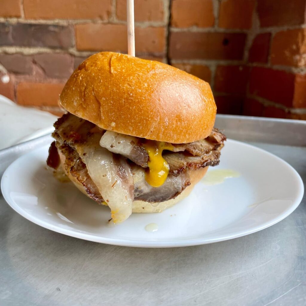 Porchetta sandwich at When the Pig Comes Home