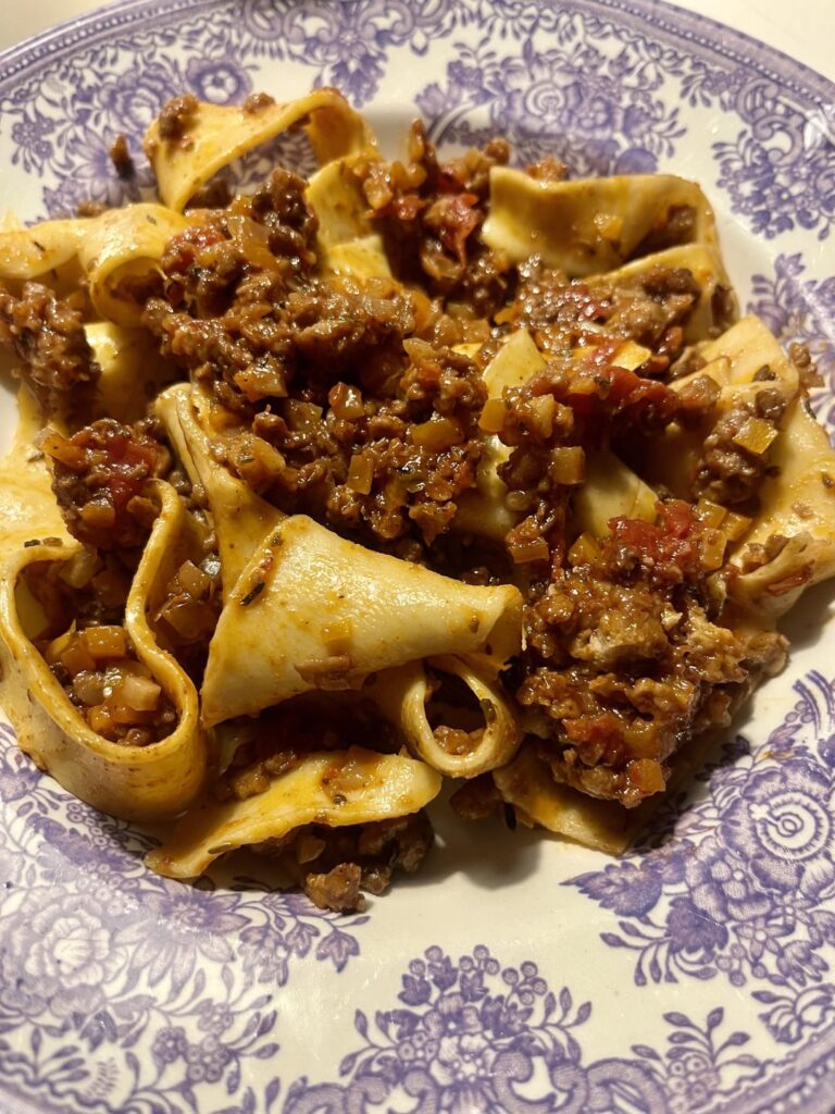 Papardelle with Bolognese