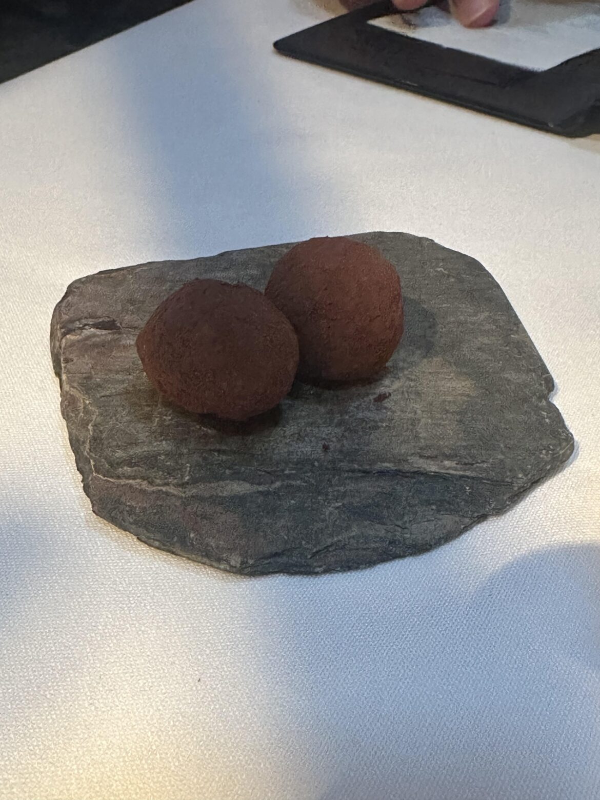 Took 3 tries for the waiter to deliver it without them rolling off