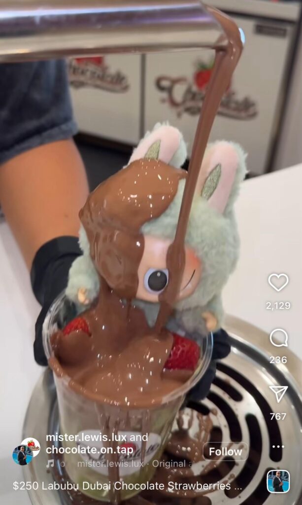 $250 dessert with a Labubu in it 🤨🤨🤨