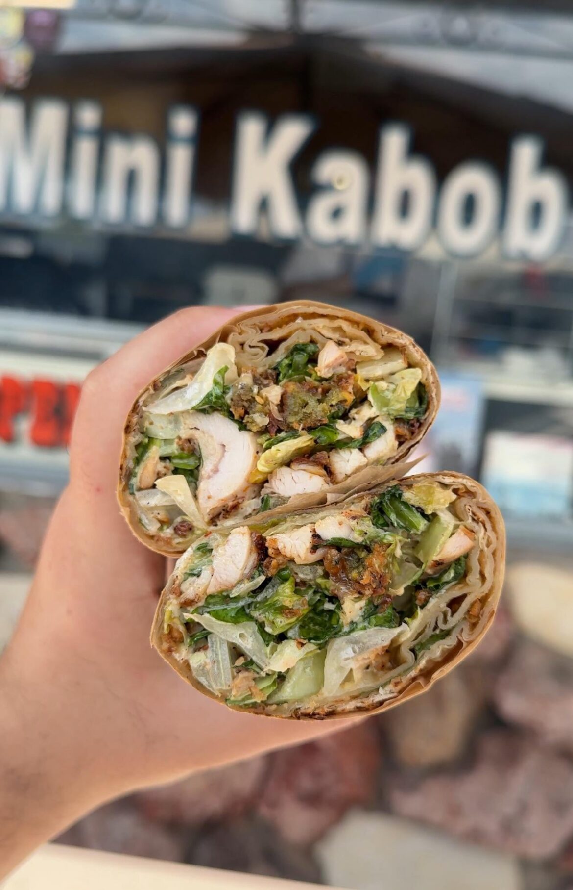 Armenian inspired Chicken Thigh Caesar Wrap