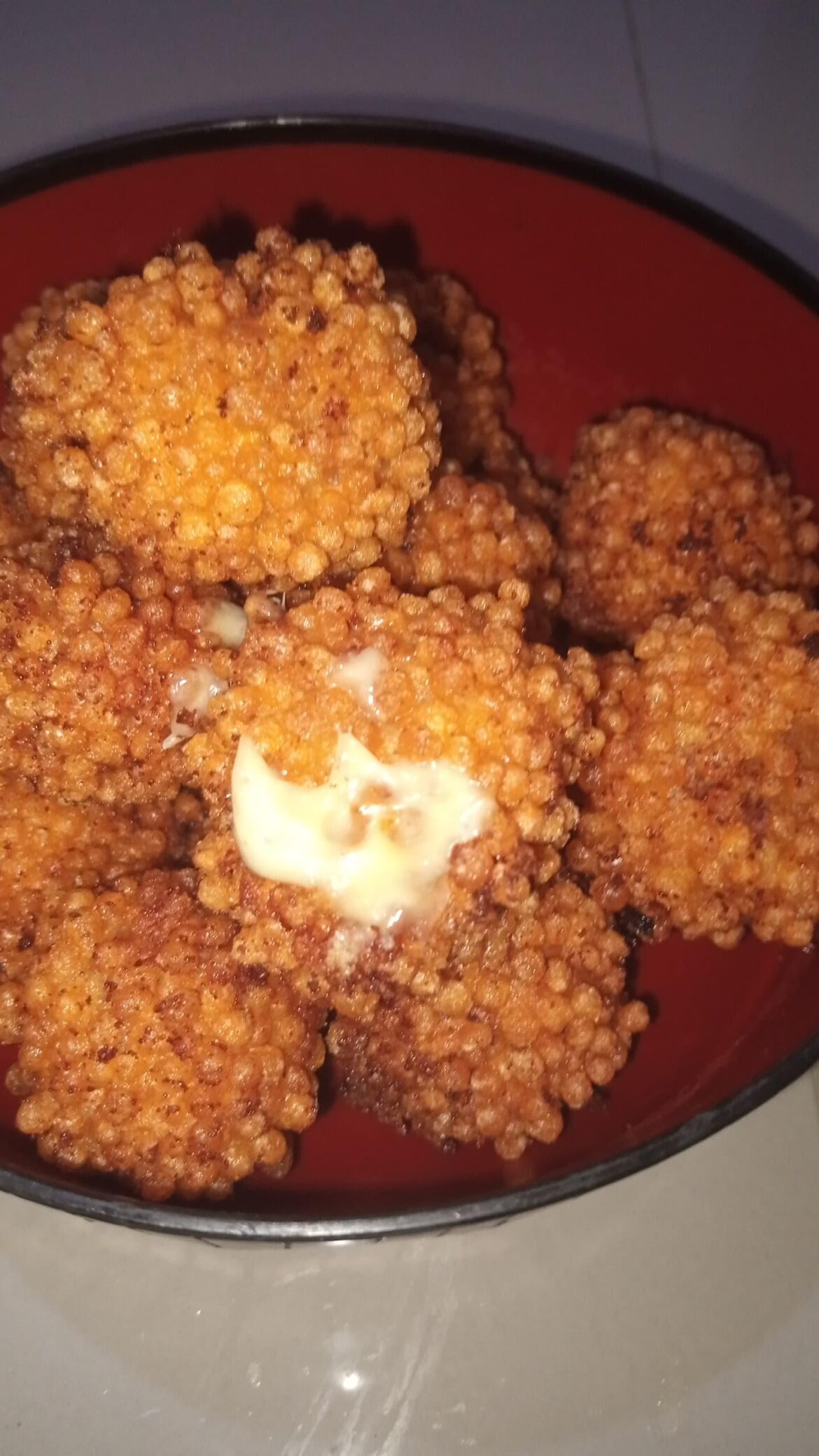 Crispy bubble crumb chicken nuggets