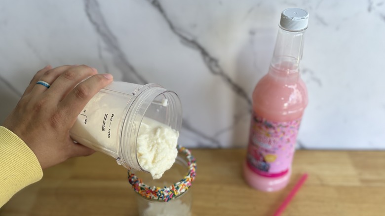 Milkshake and syrup