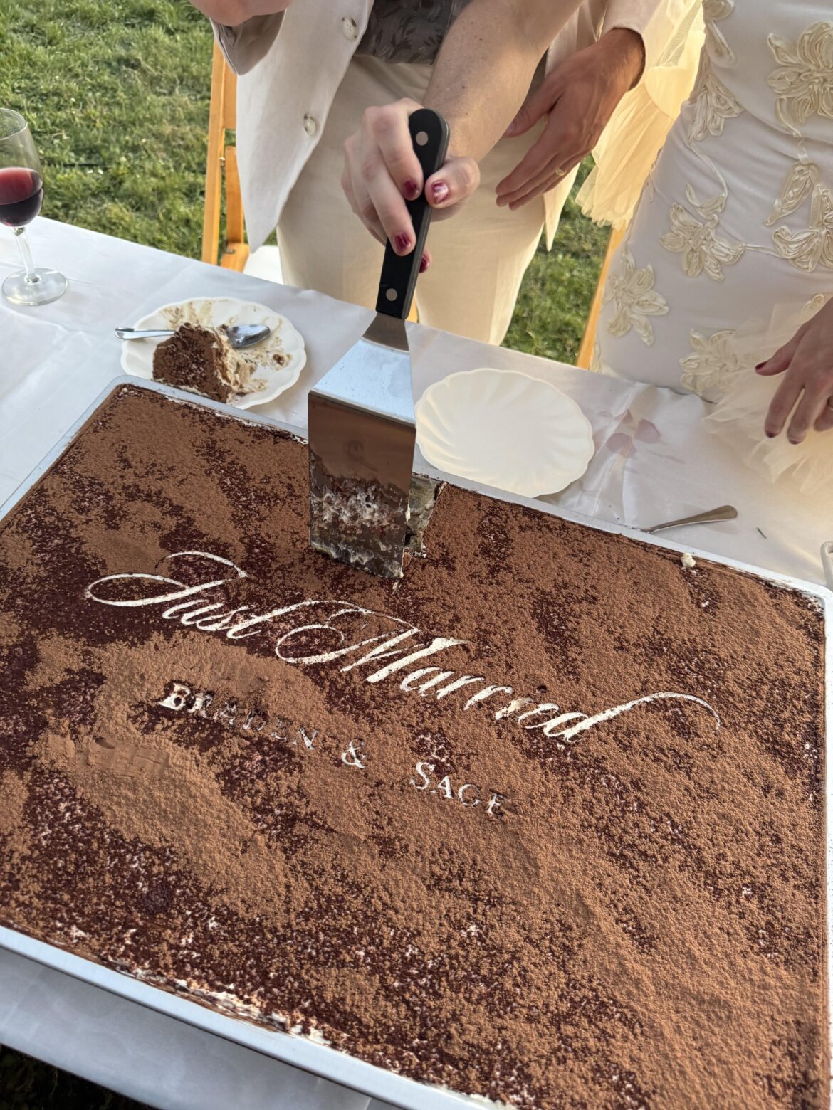 I made a giant tiramisu for our wedding
