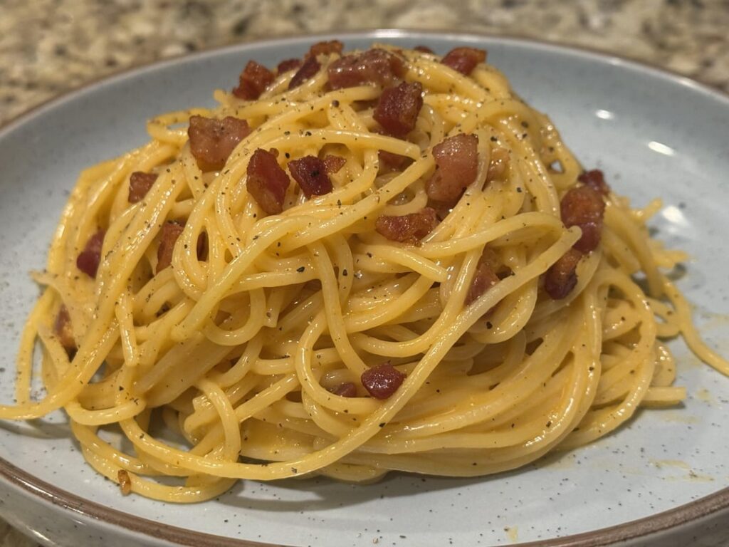 Made some spaghetti and pancetta