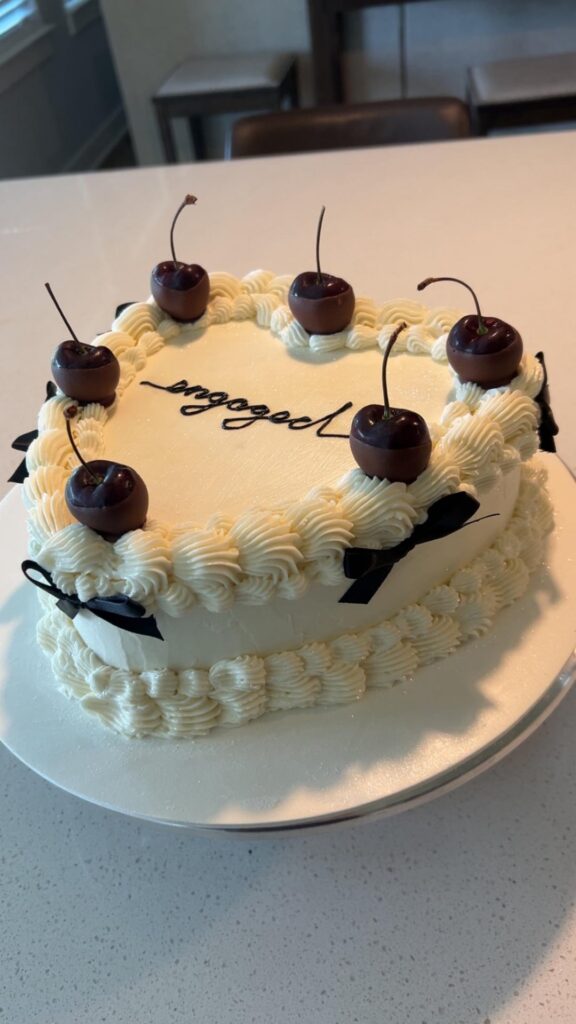 A cake I made for my best friend’s engagement!