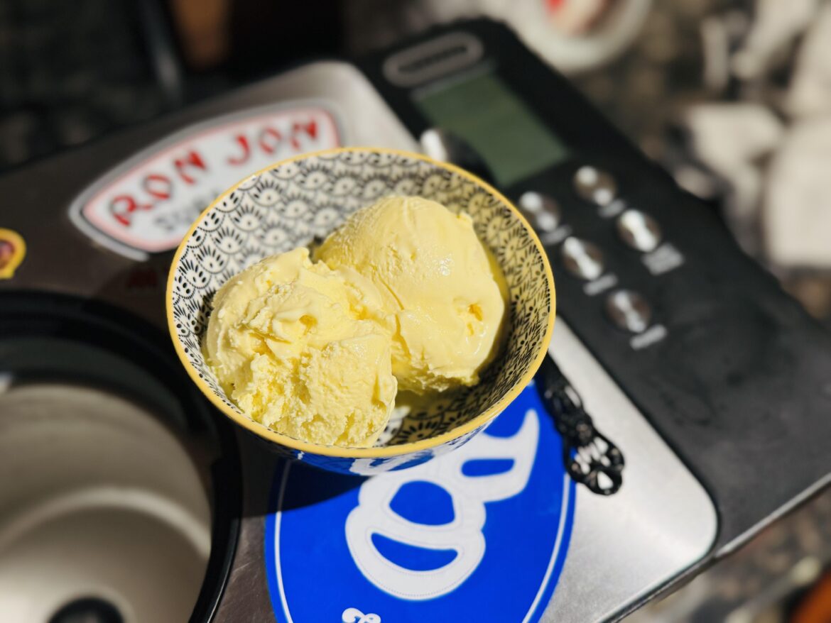 First time making ice cream, I made yellow passion fruit ice cream