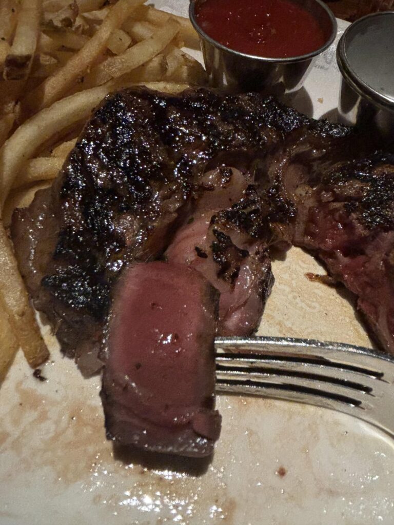 went to a steakhouse, got a 60 dollar ribeye. I specifically ordered medium. this was the steak that was presented.