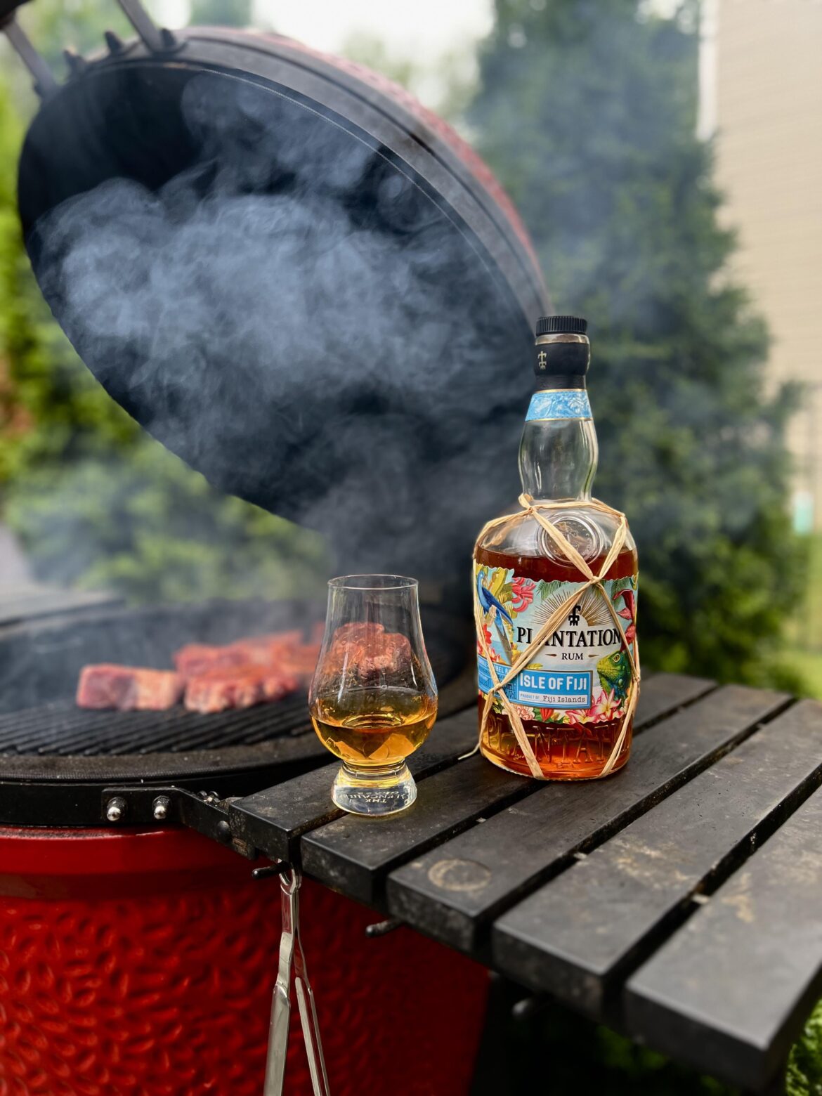 This hot weather calls for Rum and lamb chops.