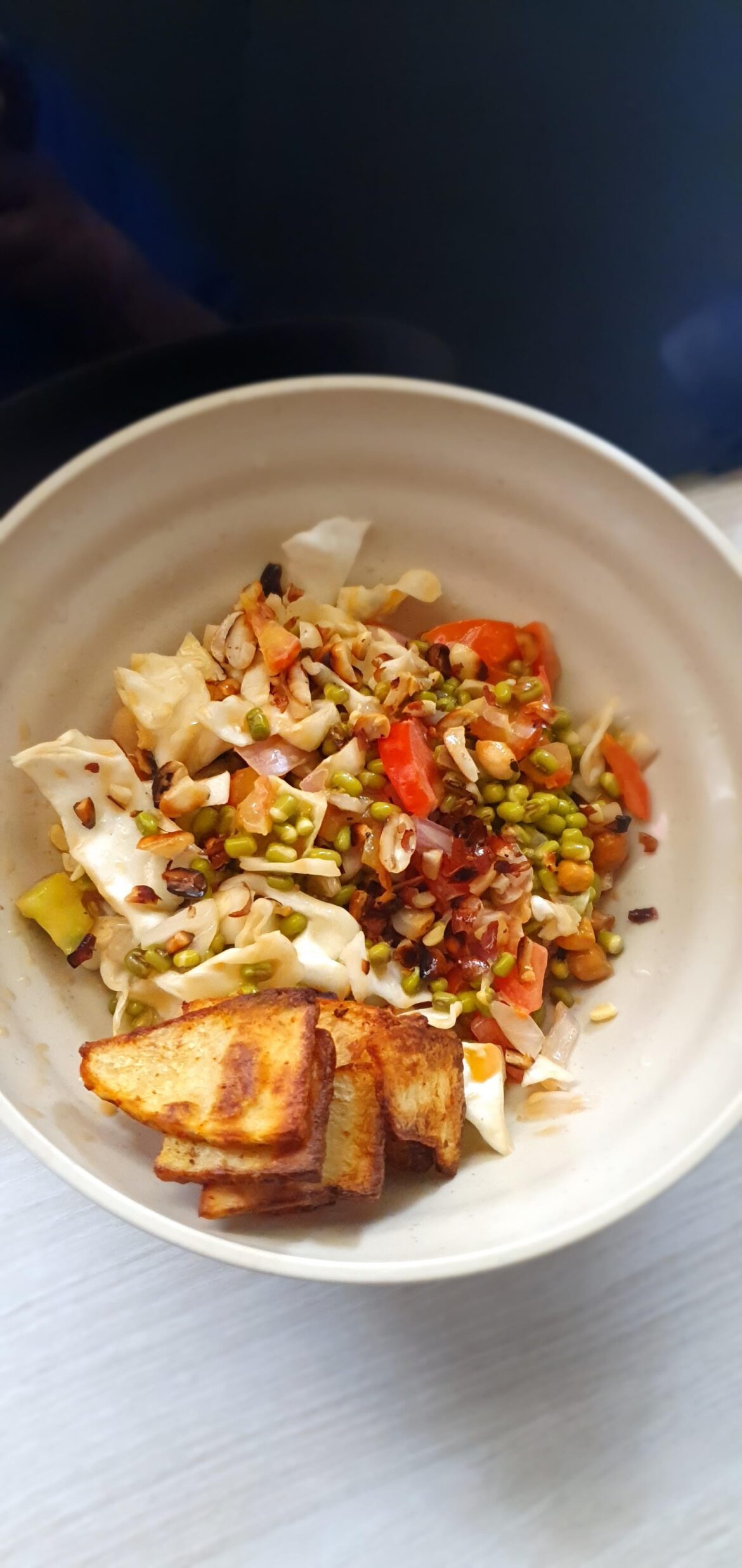 My signature salad recipe when I'm home alone.