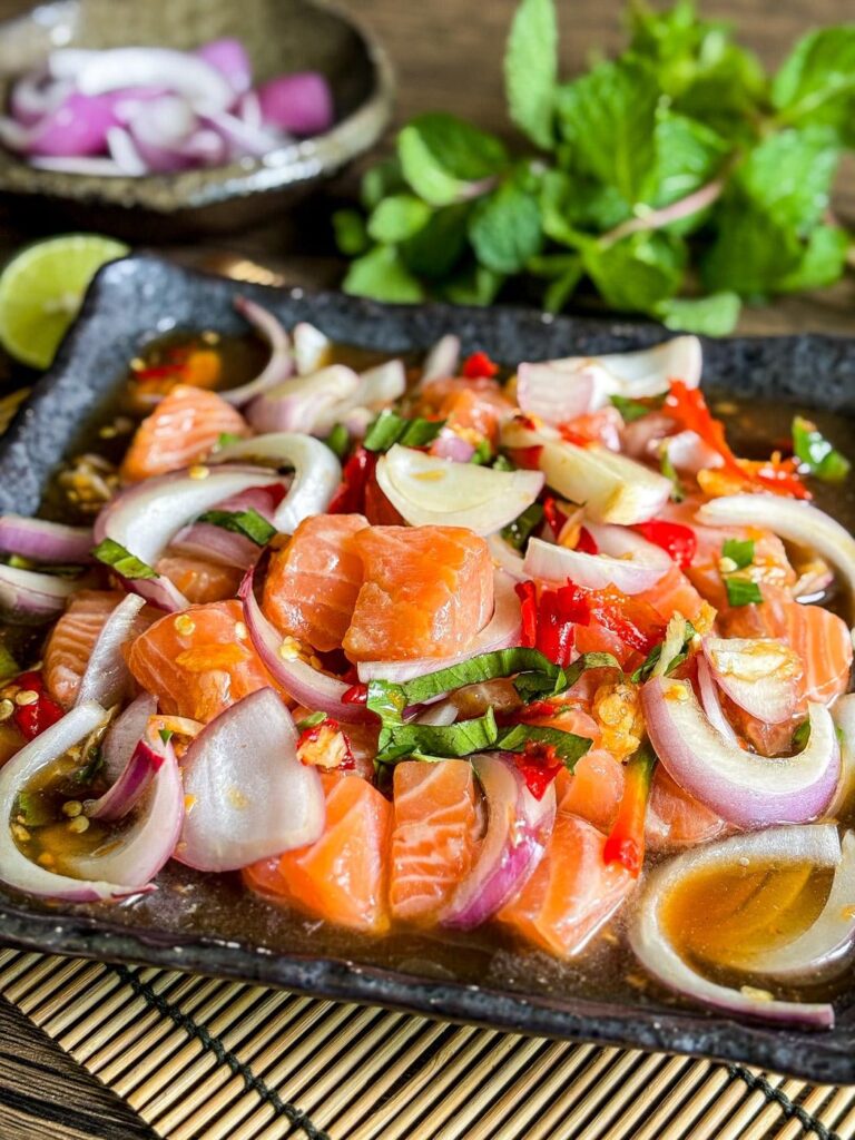 Raw Salmon Salad (Thai)