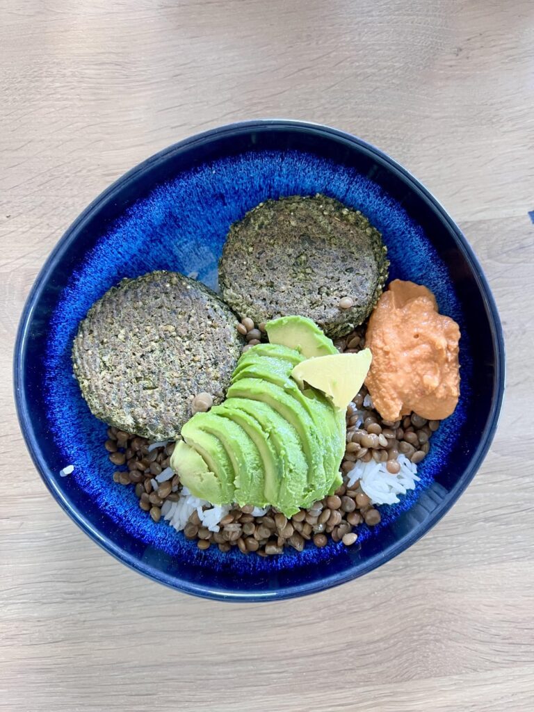 Super quick lunch made from prepared components