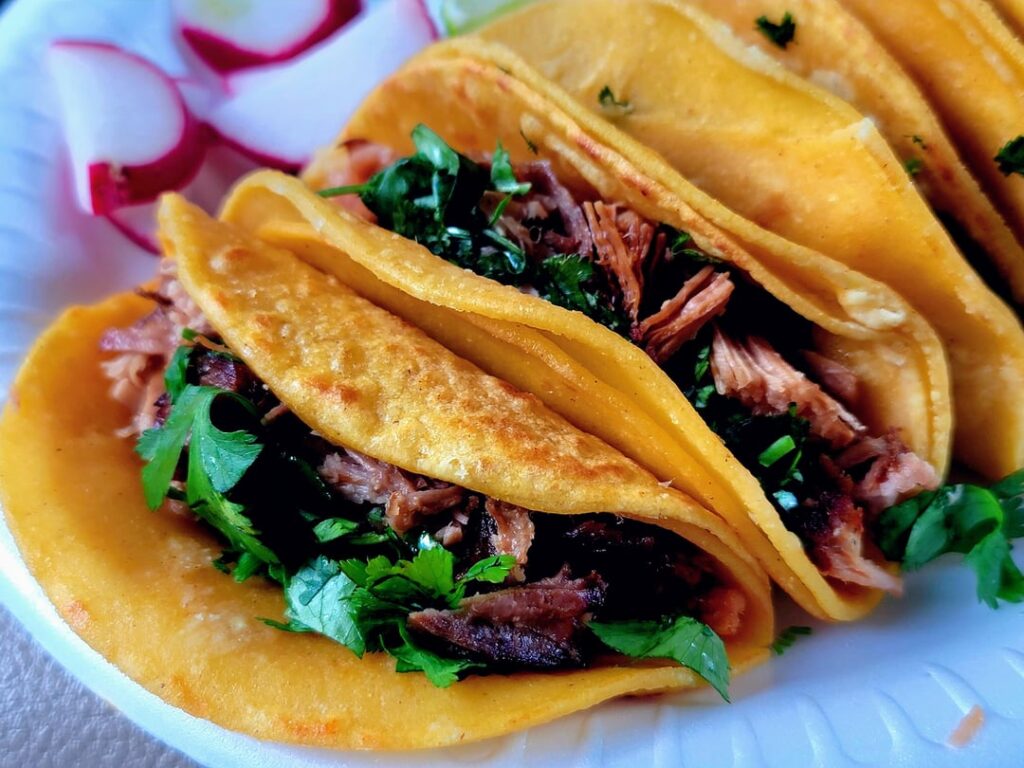 Tacos de Carnitas from Carnitas Del Bajio in Los Banos, CA