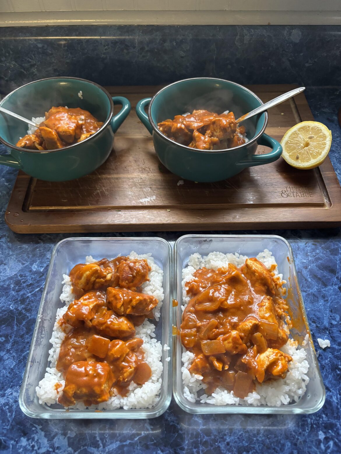 Butter curry chicken with rice 🖤