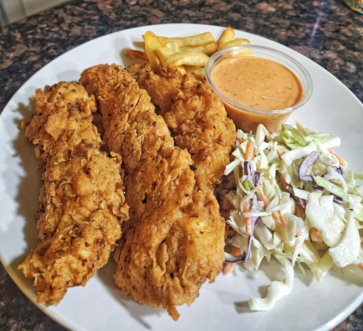 [homemade] Chicken strip dinner.