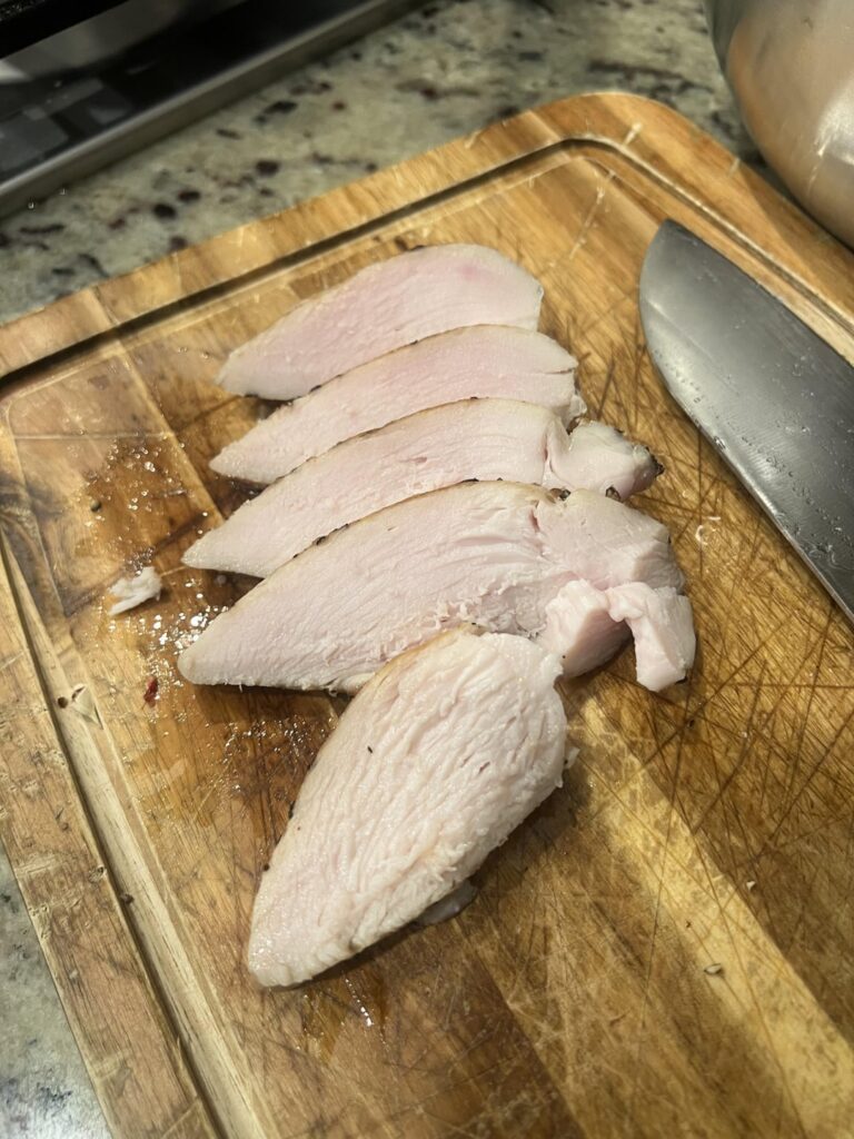 I think I finally made a good sous vide chicken breast. 140F for 3 hours. Waited 10 mins to cool. Seared it for 1 min each side. How does it look?