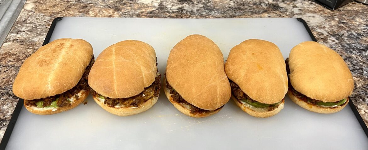 Choriqueso tortas with homemade telera rolls!