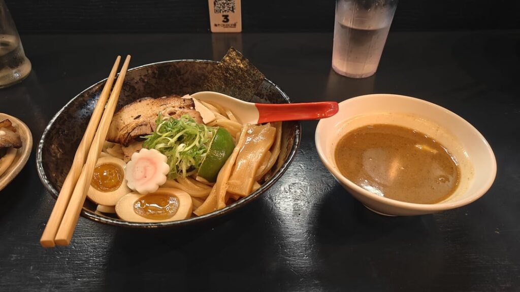 Dipping noodles at Okiboru House of Tsukumen (LES)