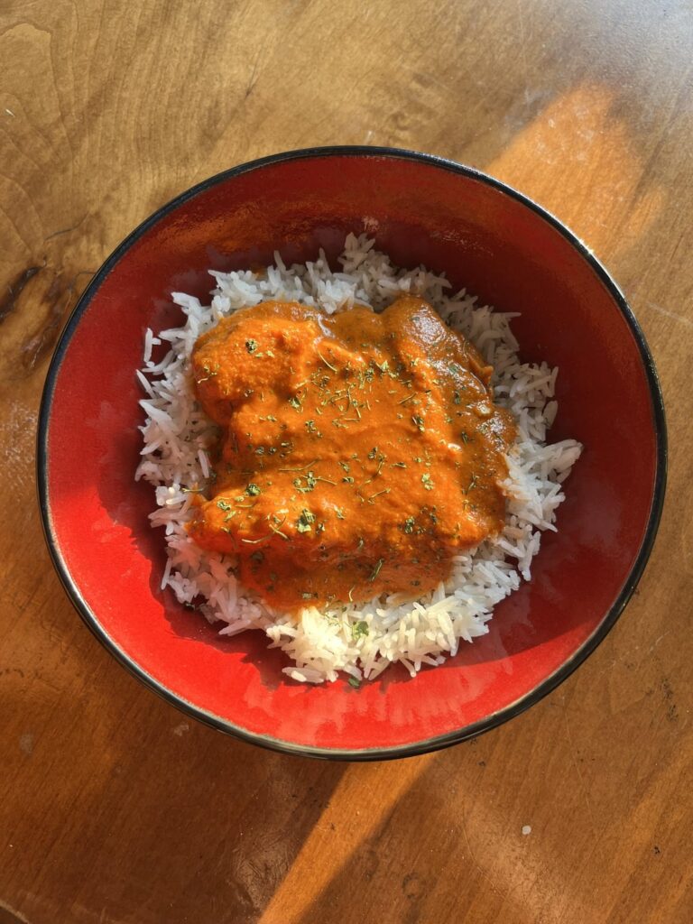 Butter chicken and rice