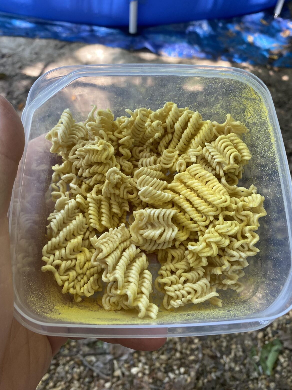 I call it “Ramen Snack”.  Crushed ramen dusted with the seasoning packet.