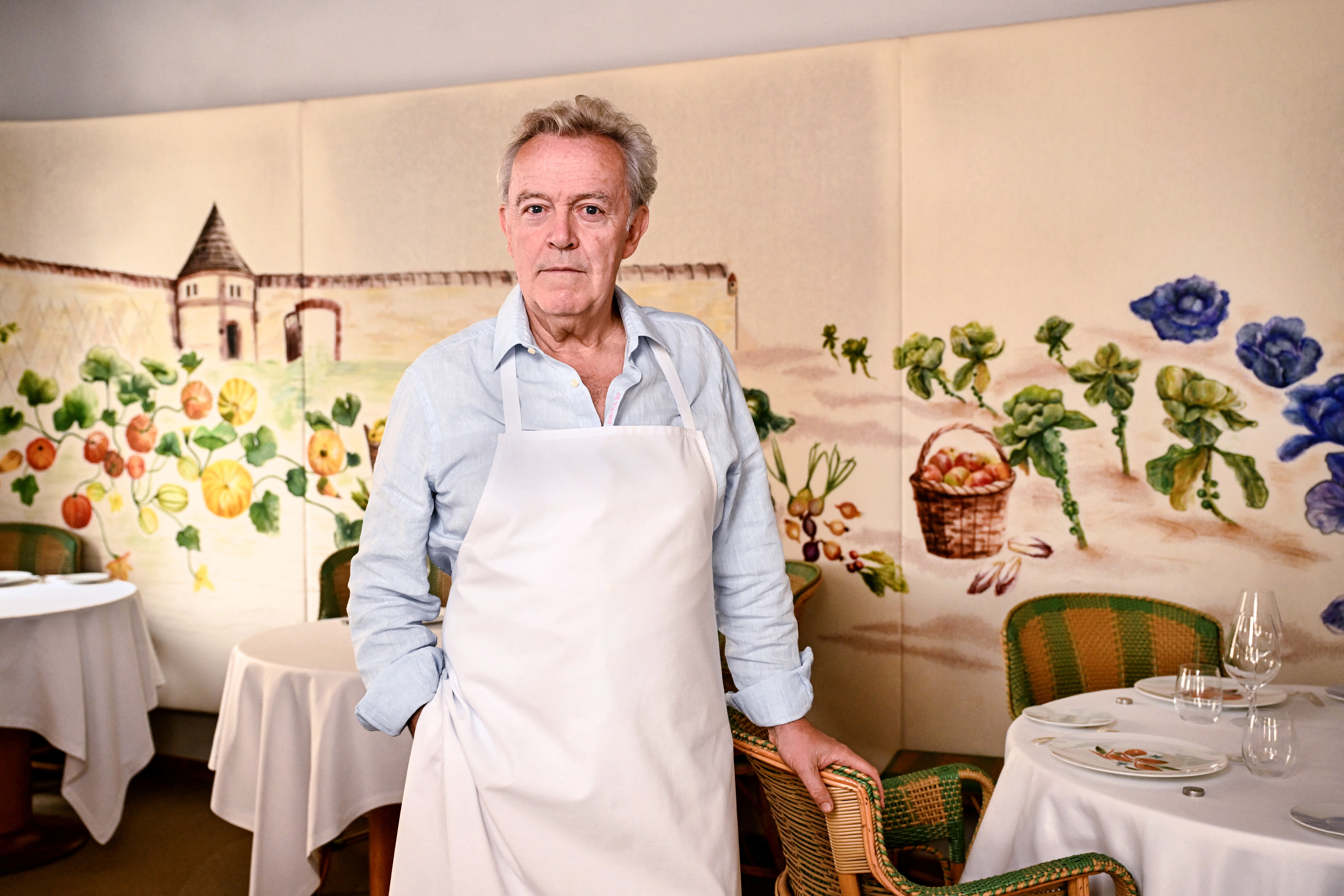 Chef Alain Passard in his Paris restaurant, L'Arpège.