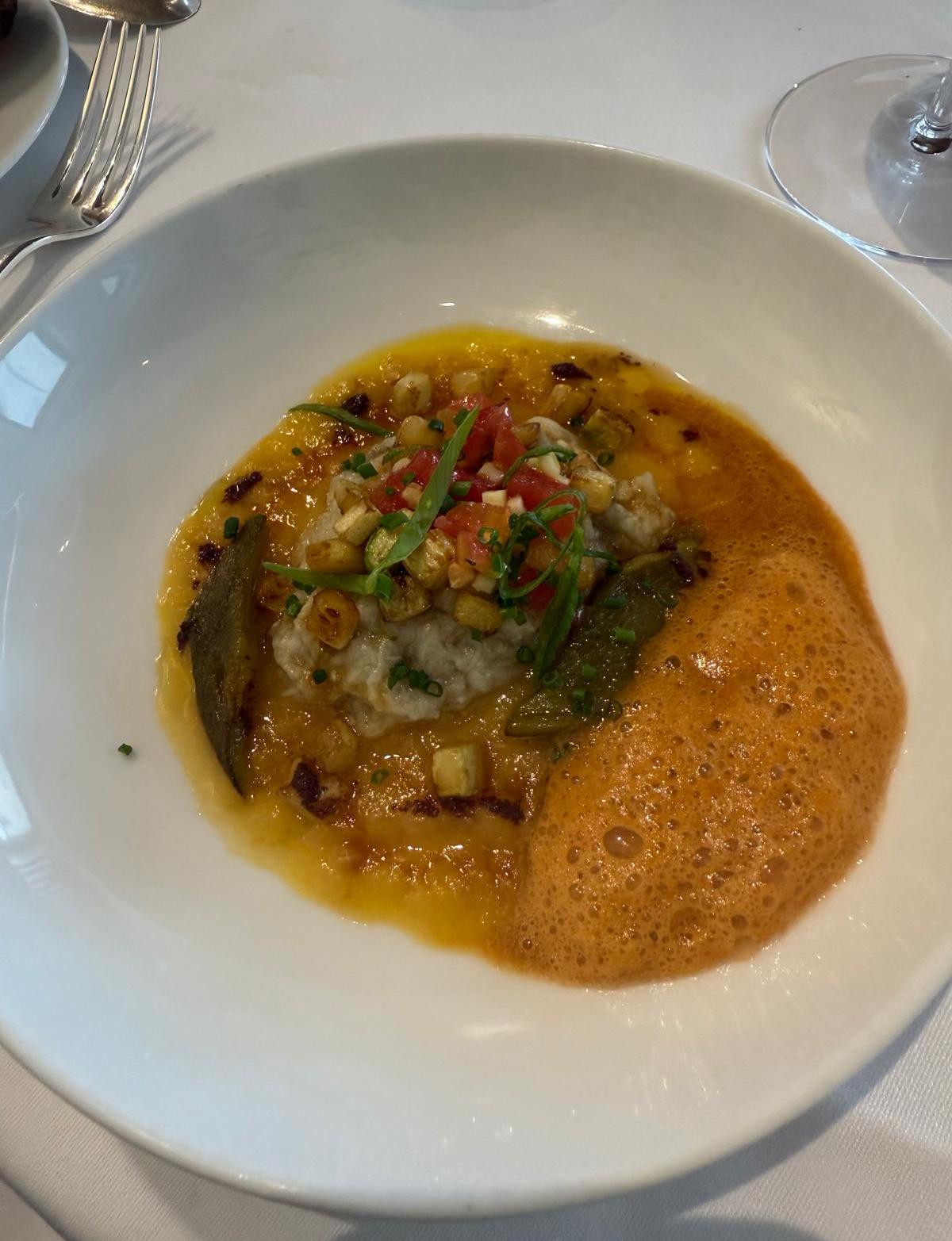 Vegetarian dish at L'Arpège restaurant.