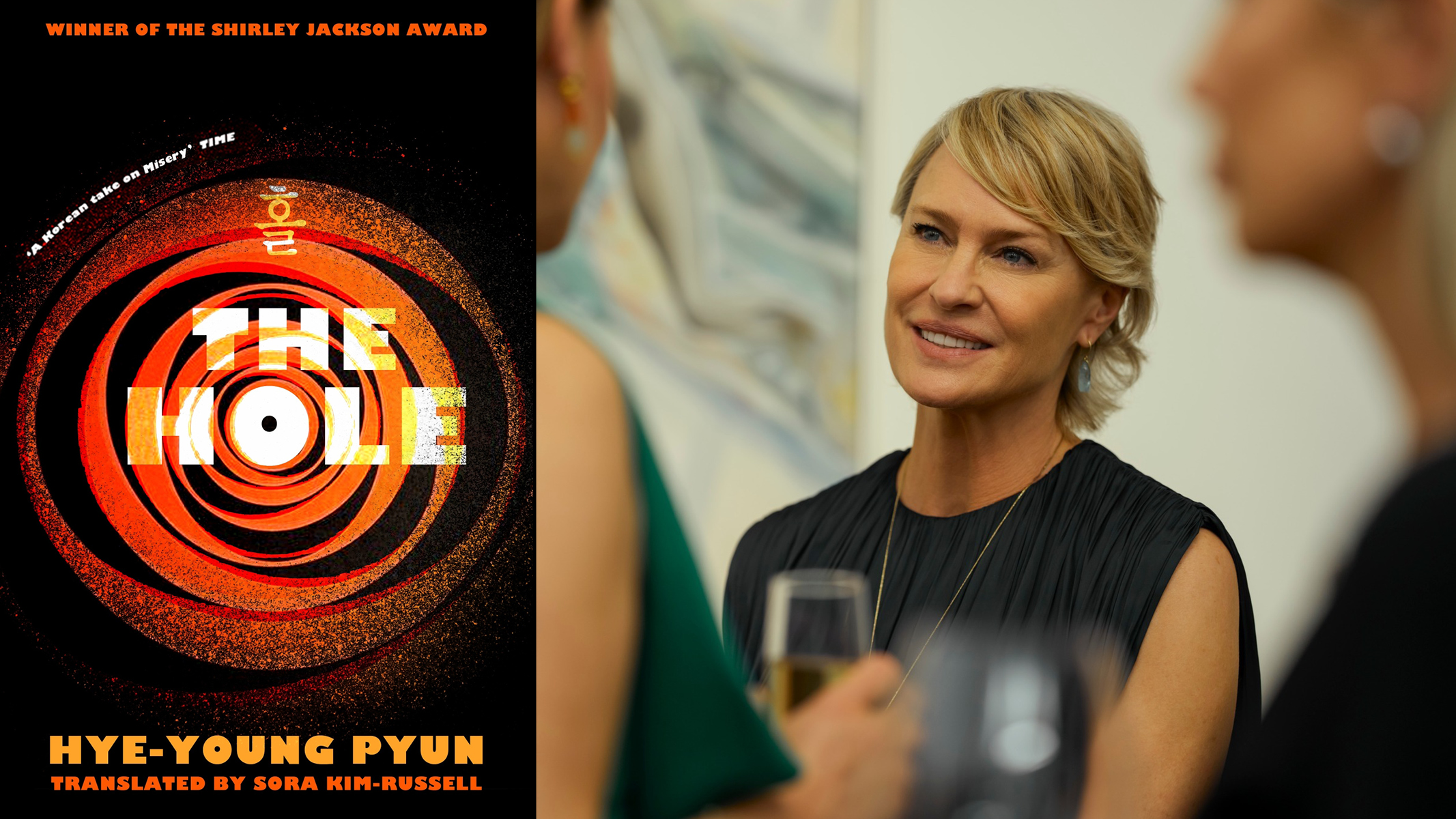 Cover art and author photo for *The Hole* by Hye-Young Pyun.