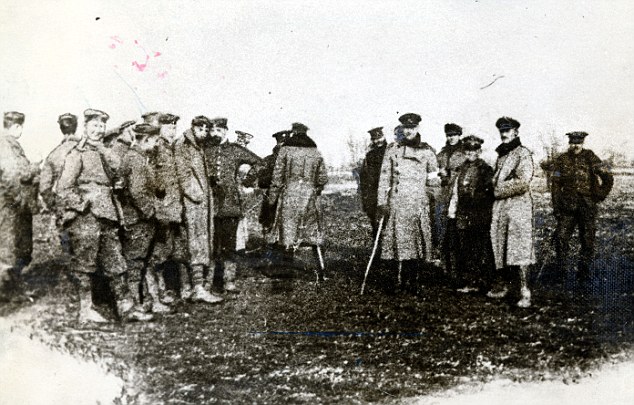 The brave men walked around shaking hands with the enemy, before returning to the trenches to fight again the next day