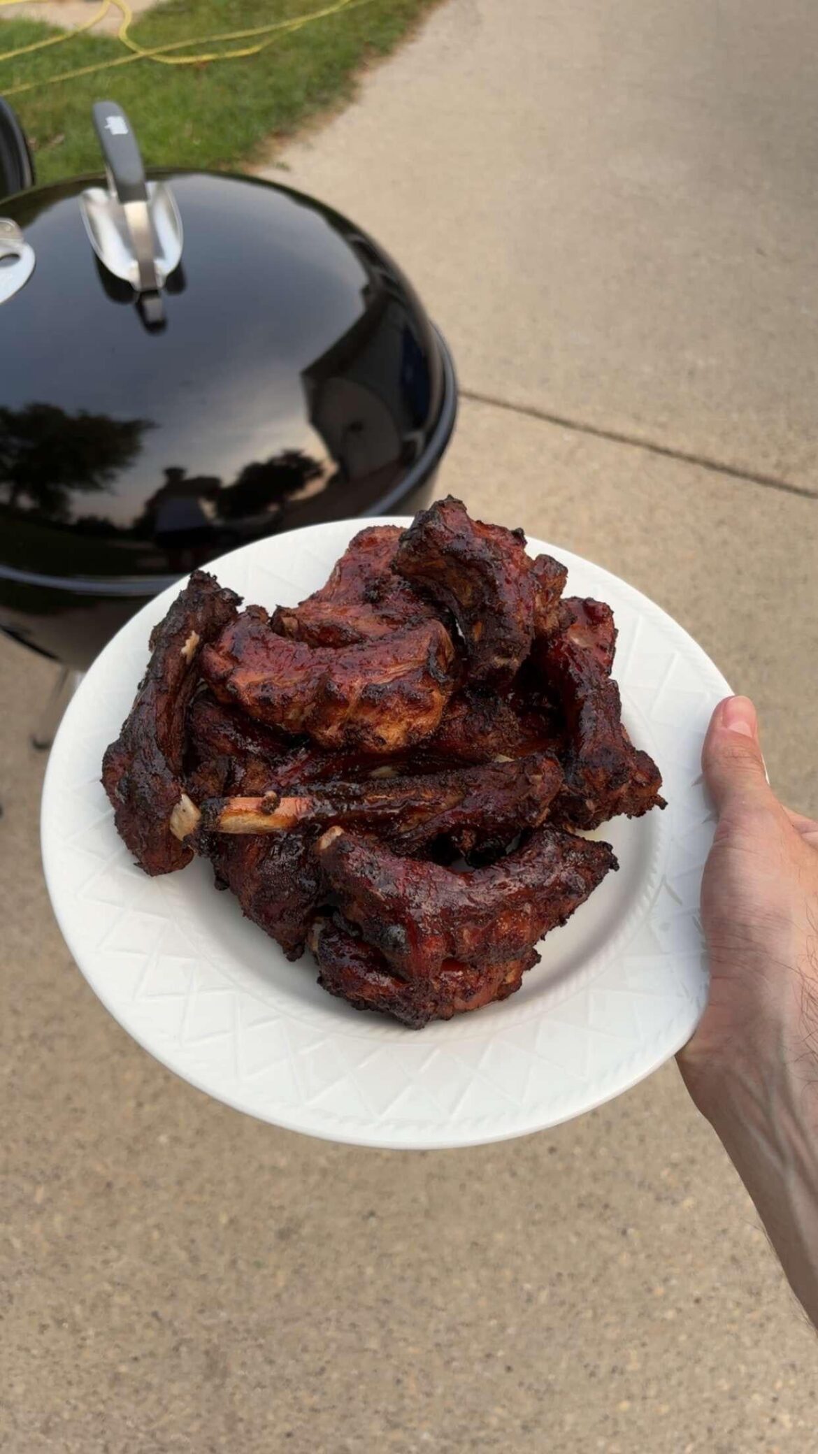 First time grilling on charcoal, made some party ribs