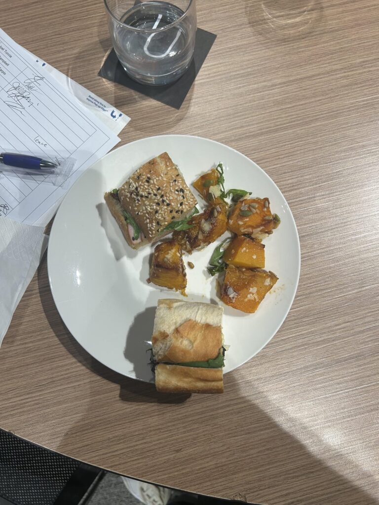 Scone and rolls with pumpkin salad
