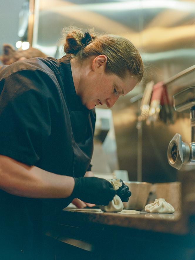 Chef Magda Gegenava in her restaurant in the 11th arrondissement of Paris.