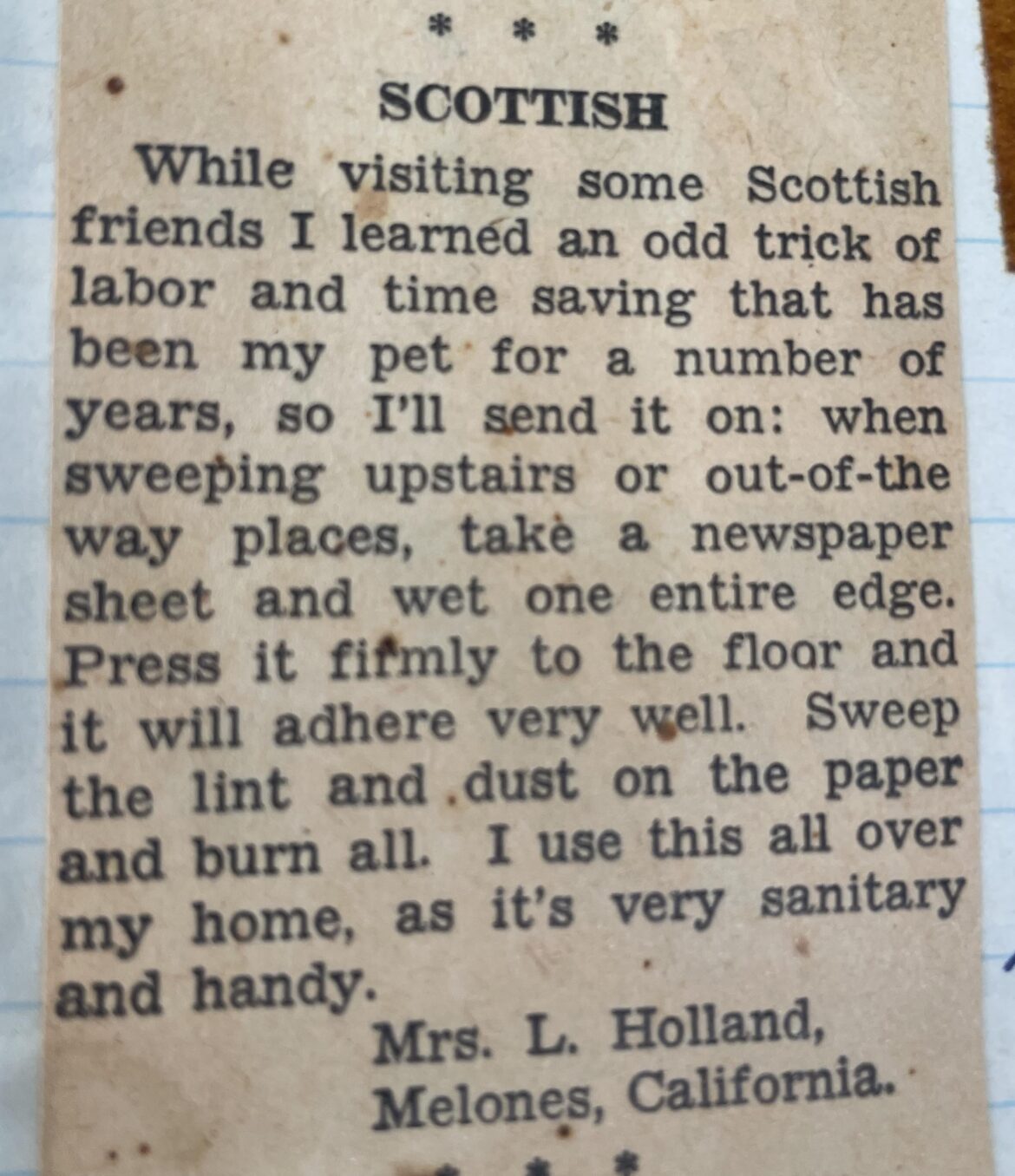 Not a recipe but…from a cookbook.