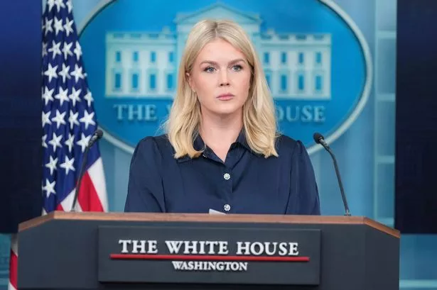 Karoline Leavitt speaks during a press briefing at the White House on July 31