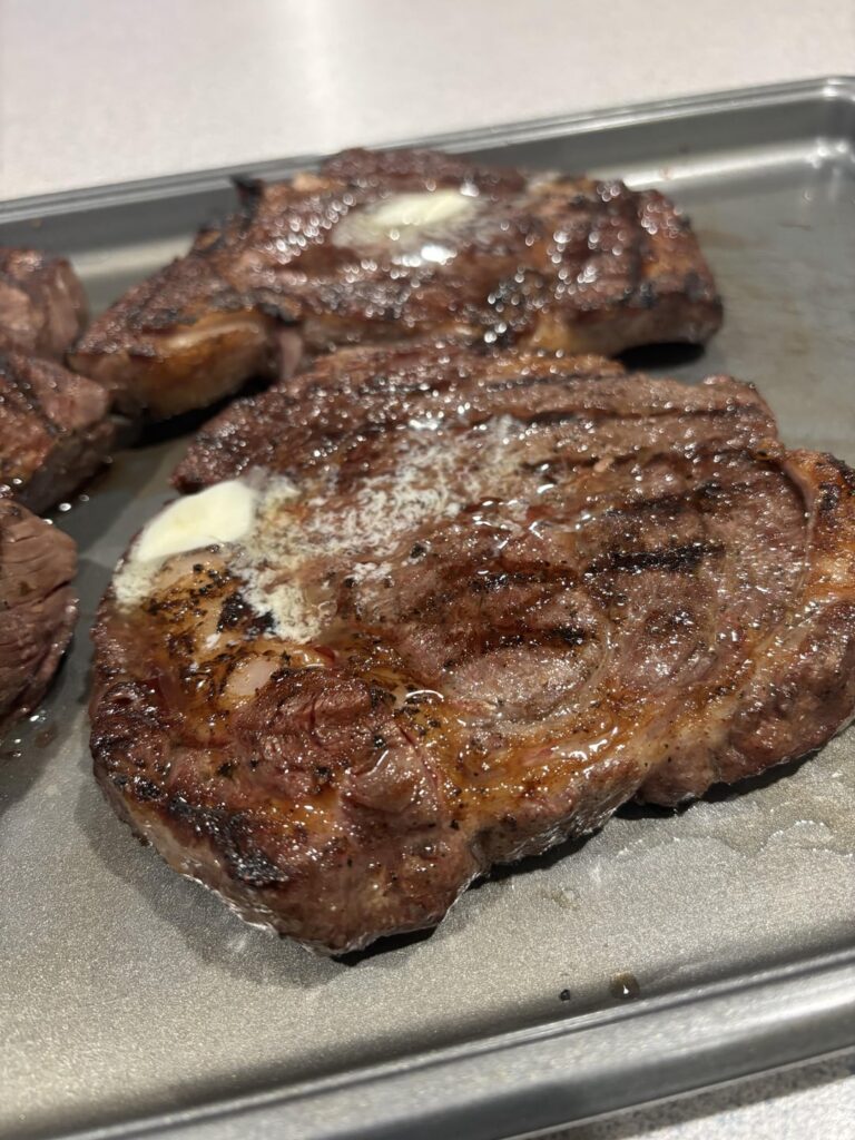Two weeks sober steak.