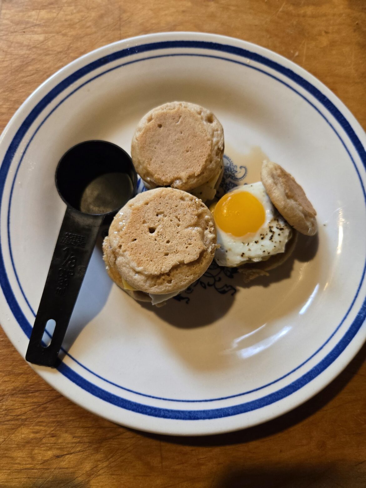 Mini breakfast sandwiches with a quail egg