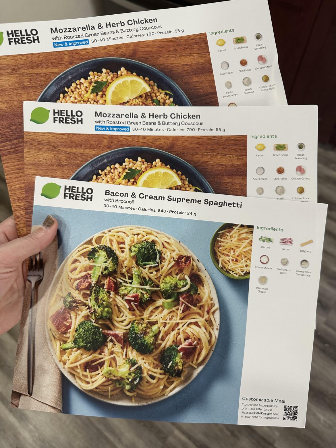 Wrong recipe cards Wrong recipe cards