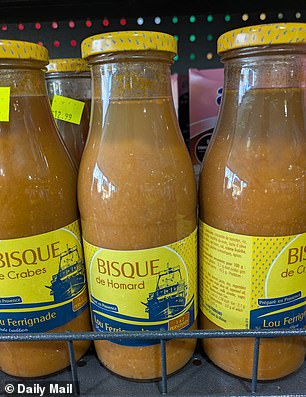 The shop also sells bottled bisque de homard (French lobster bisque)