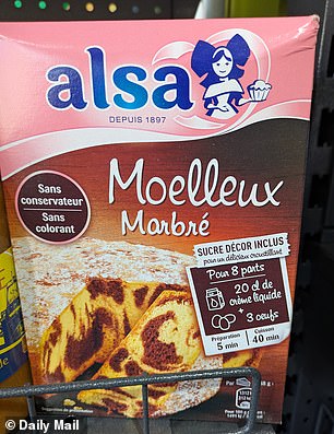 There's even Alsa packet cake mix boxes to whip up a moelleux marble (marble cake)