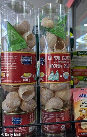 The local grocer stocks a range of French specialty foods, like a la Bourguignonne kit pour escargot