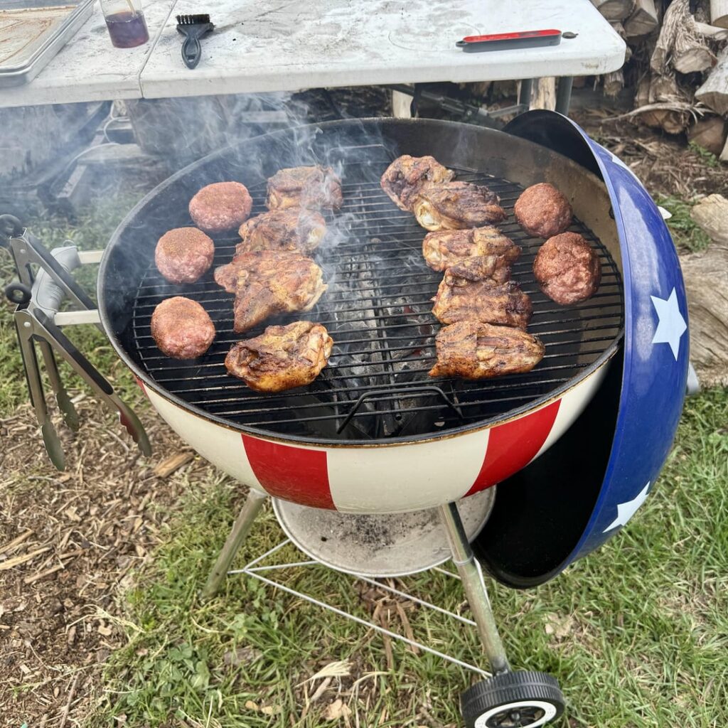 Chicken Thighs and Scotch Eggs.