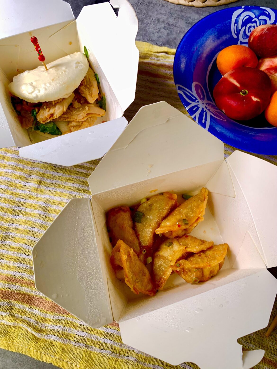 Vegan bao bun and vegan gyozas