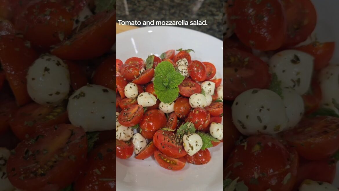 TOMATO AND MOZZARELLA SALAD. #yolia #food #cooking #recipe #easyrecipe.
