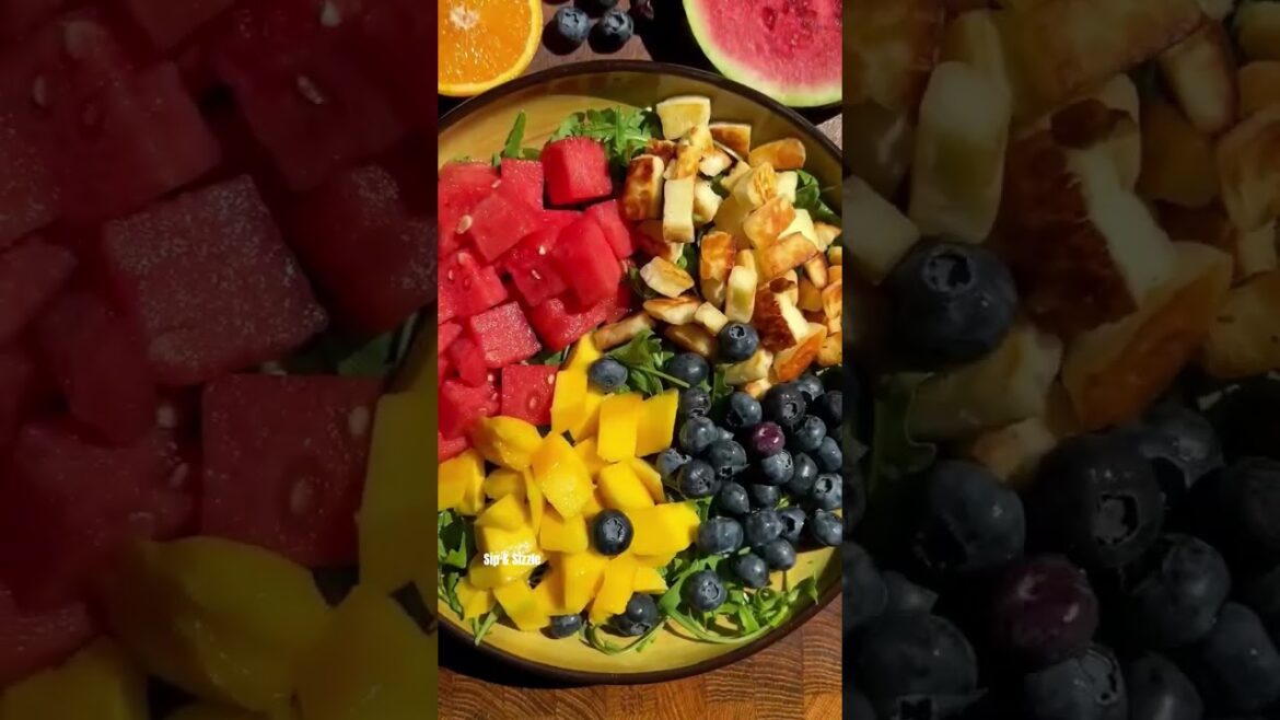 Watermelon Halloumi Salad #salad #food #asmr #viral #shorts #salad #recipe #food #saladrecipe