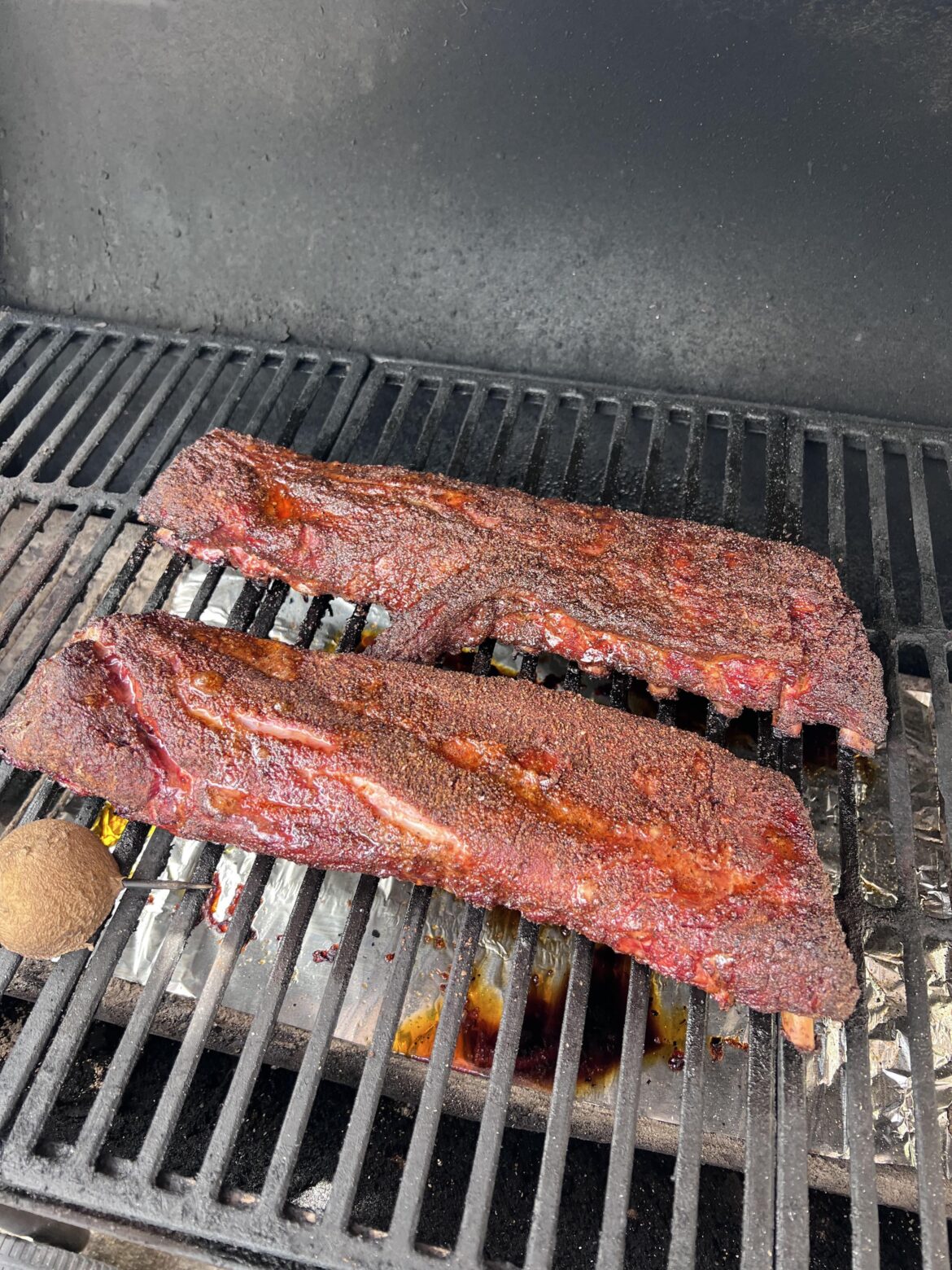 Ribs are at temp almost 4hrs in. Now what? Ribs are at temp almost 4hrs in. Now what?
