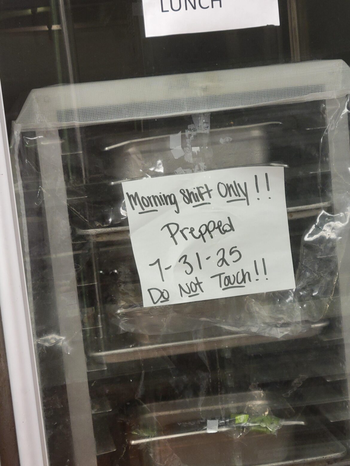 I have been here for almost a year and nobody on night shift has ever touched her stuff. She keeps putting these signs up for some reason idk