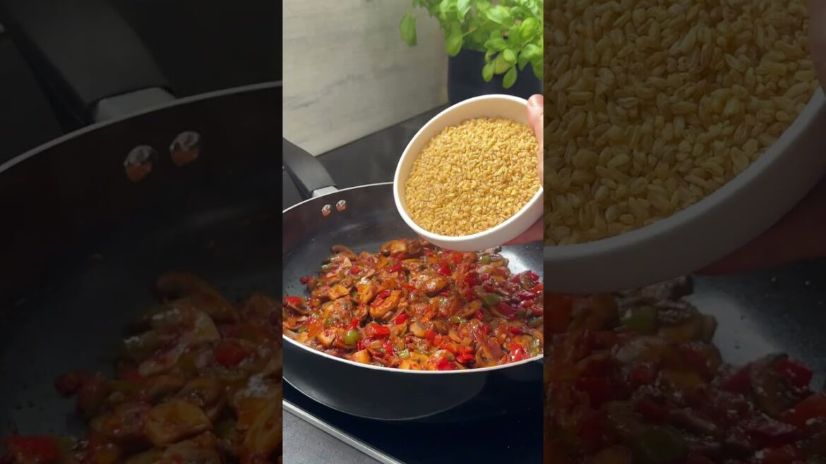 mantarlı bulgur pilavı